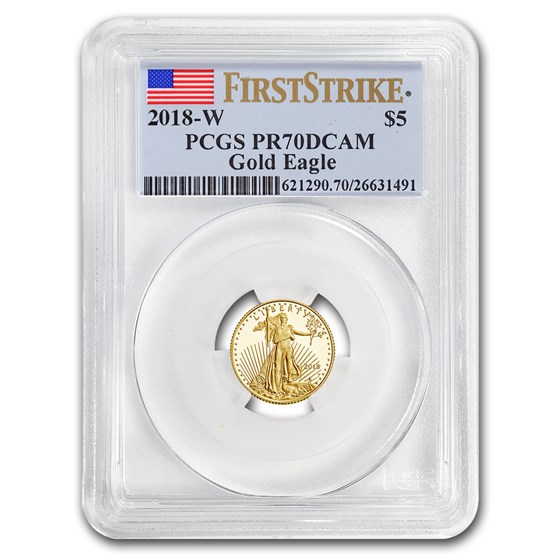 2018-W 1/10 oz Proof Gold American Eagle PR-70 PCGS (FS) 2018-W 1/10 oz Proof Gold American Eagle PR-70 PCGS (FS)